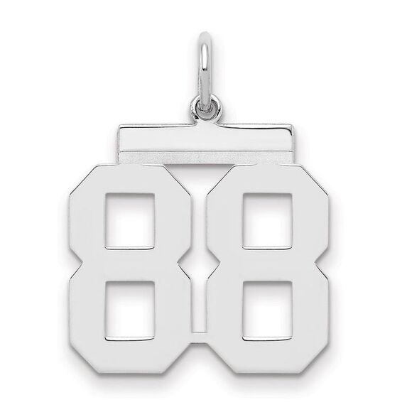 Sterling Silver, Athletic Collection Medium Polished Number 88 Pendant - Picture 1 of 3